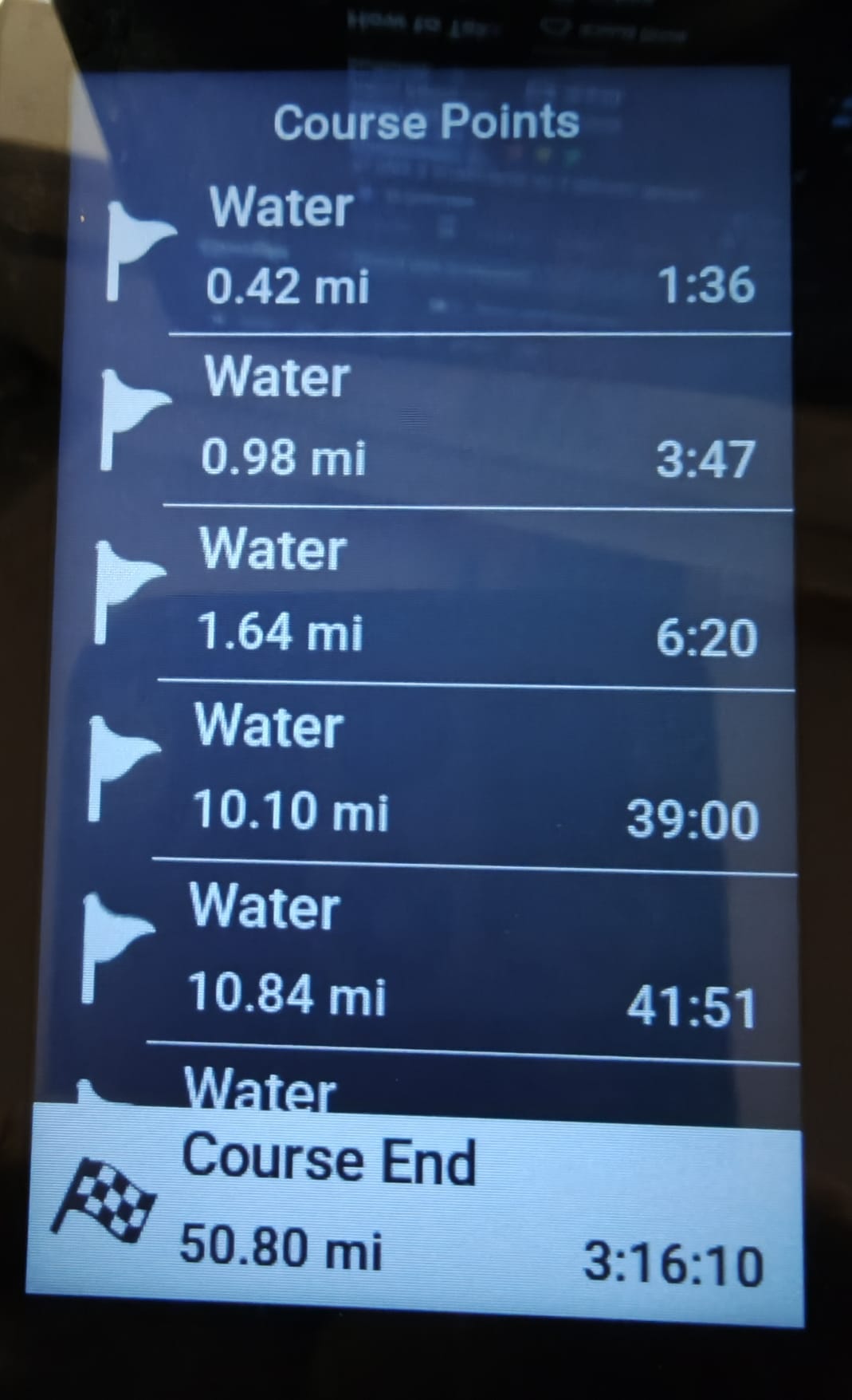 Garmin showing water waypoints