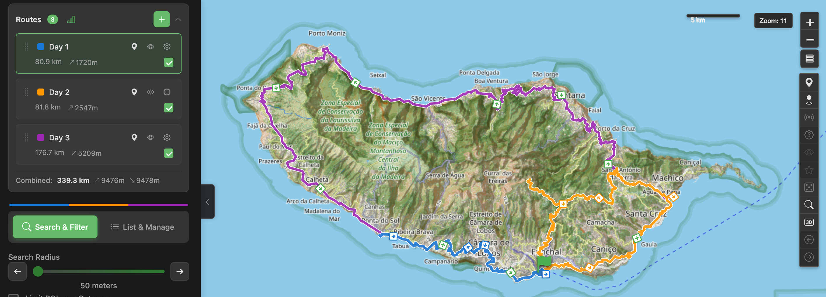 Multiple routes loaded in PitStopper