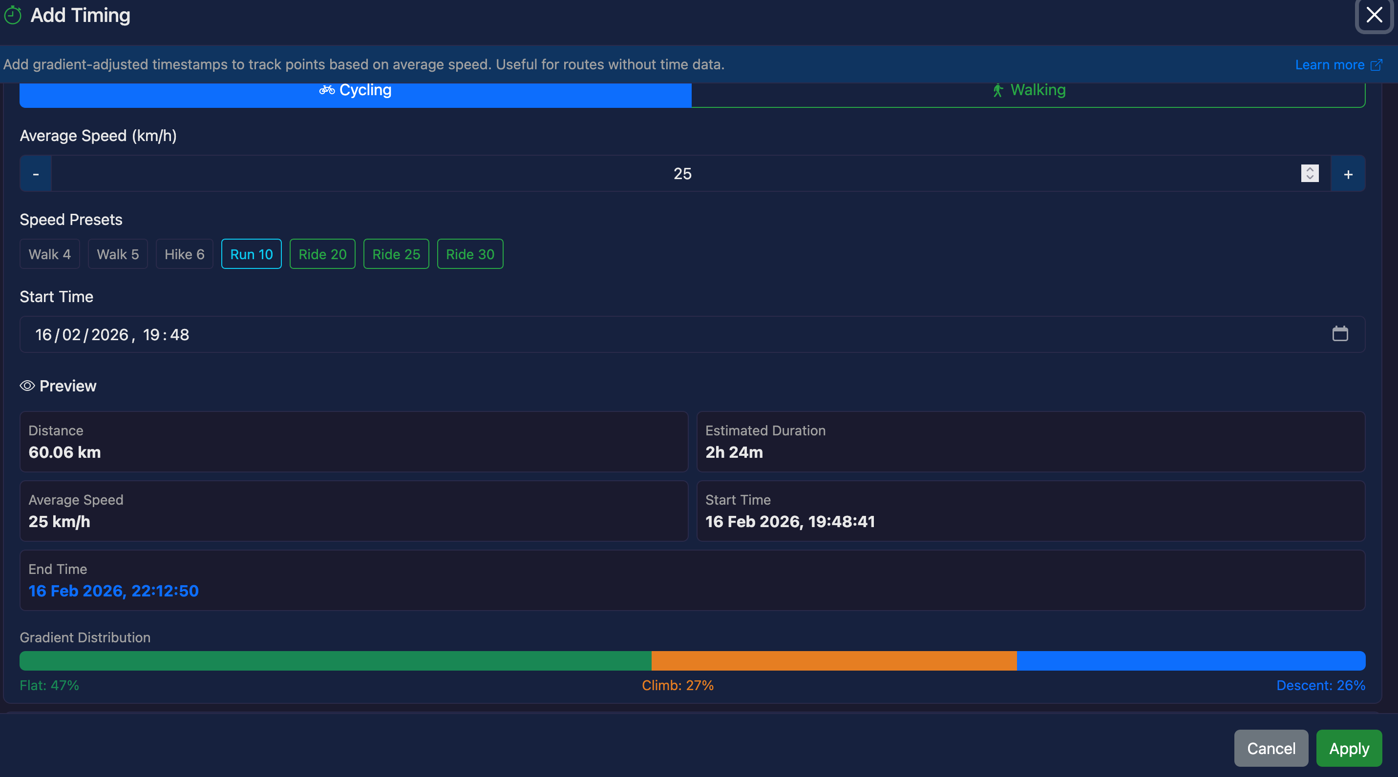 Add Timing tool