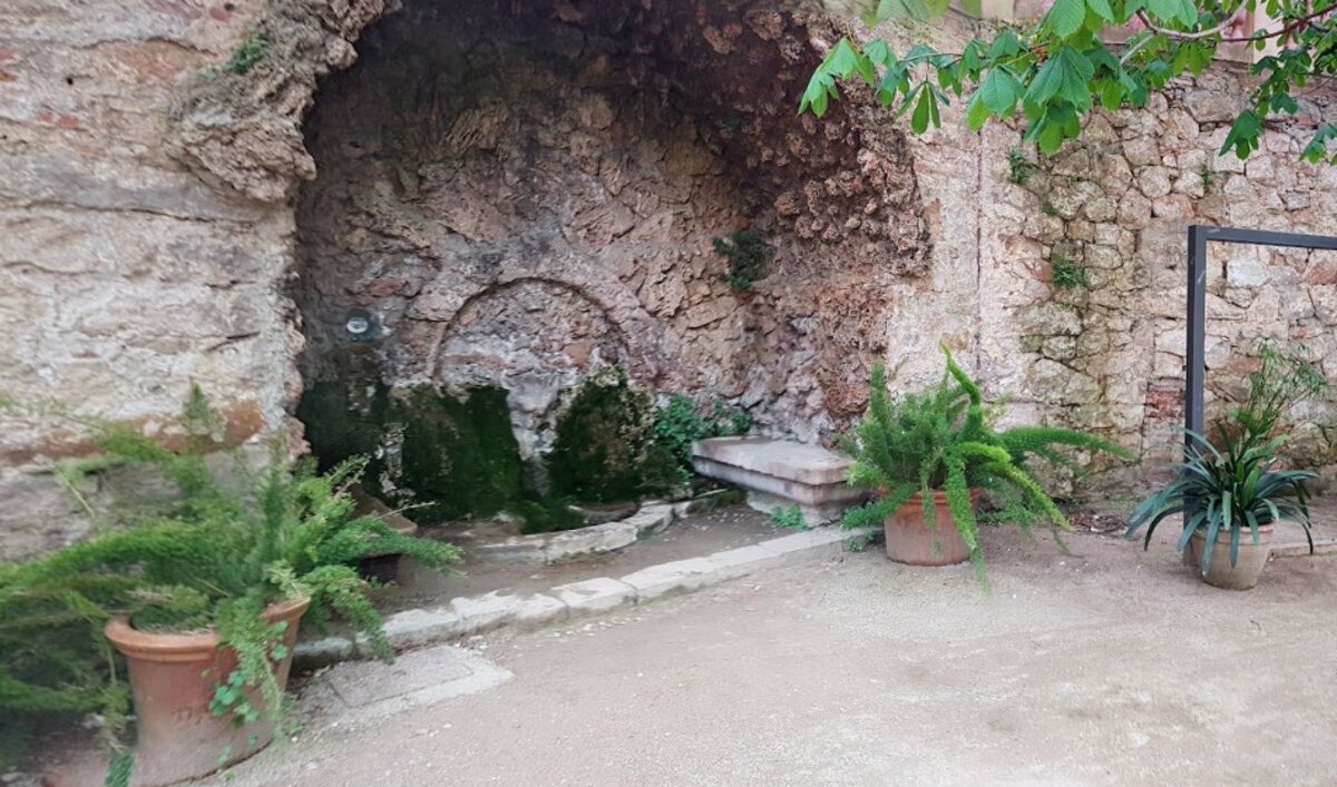 The Font del Gat stone grotto fountain in Montjuïc, Barcelona