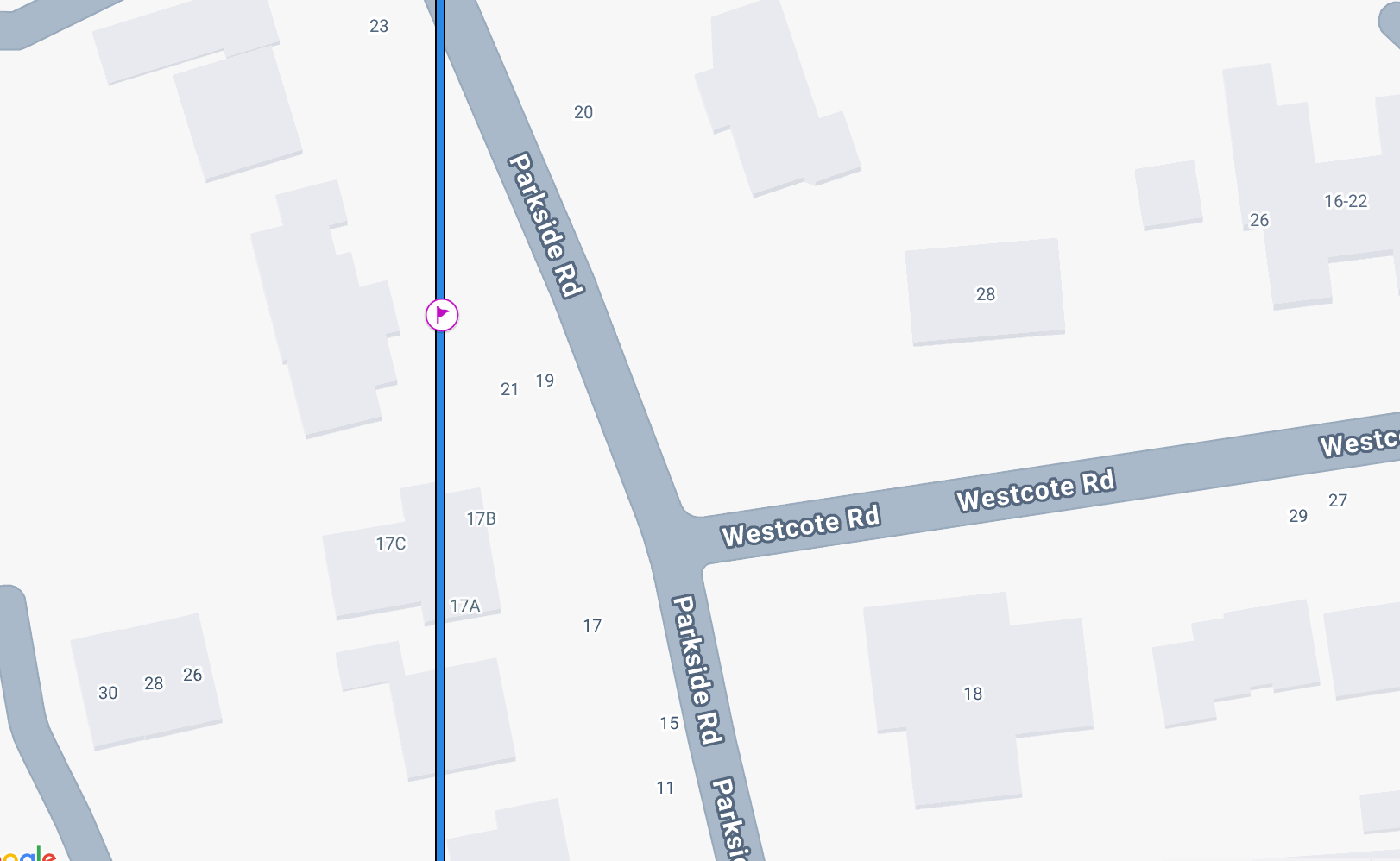 The same route in Garmin Connect showing a single waypoint snapped onto the track